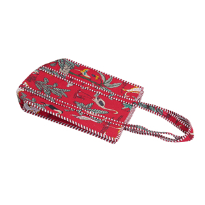 Sac fourre-tout en coton matelassé rouge à imprimé léopard bohème, ouverture supérieure, léger et durable pour les voyages, la plage et le shopping, toutes saisons - Product Image 3