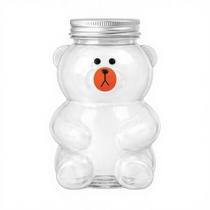 500ml Cute Bear Shape High quality PET <b>Plastic</b> Bottle Jar with Aluminum Lid Made inVietnam for Beverage <b>Packaging</b> Export to Asia - Product Image 1
