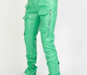 Pantalones Cargo de Cuero para Hombre, Corte Casual Moderno, de Alta Calidad, Secado Rápido, Estilo Jogger, para Uso Diario y Negocios - Product Image 4