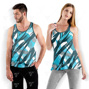 Débardeur imprimé personnalisé pour homme en polyester/coton, écologique, respirant, décontracté - Product Image 1