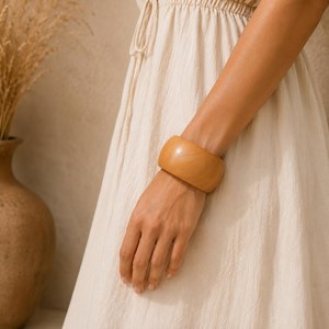 Pulsera Redonda de Madera Hecha a Mano, Decoración Rústica Ecológica para el Hogar, Artesanía Natural Pulida - Product Image 5