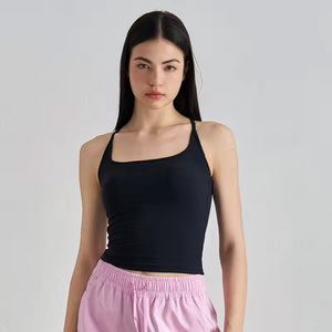 เสื้อกล้ามออกกำลังกายผู้หญิงขายส่ง เสื้อกล้ามฟิตเนสแบบ Racerback ทรงกระชับ เหมาะสำหรับโค้ชฟิตเนสชาวอเมริกัน รับสกรีนโลโก้ - Product Image 4