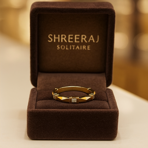 Bague minimaliste pour femme en or massif 14 carats avec diamant de laboratoire et sertissage barre, idéale pour mariage, fiançailles et cadeau d'anniversaire - Product Image 4