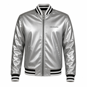<b>Men's</b> Stylish Satin <b>Jacket</b> Lightweight Full-Zip Design Solid Color Fashionable Down Collar Casual Style Regular Fit Satin <b>Jacket</b> - Product Image 6