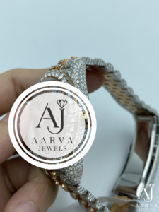 Montre pour homme Aarva Jewels Luxury Iced, bracelet en acier inoxydable, cristal saphir, mouvement mécanique automatique lumineux, style hip hop - Product Image 3