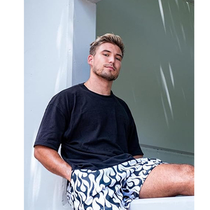 Quick Dry Custom Sublimation 100% Polyester Canvas Fabric Breathable Mid Elastic Waist Sporty Flame Pattern Men Fitness Gym - Product Image 5