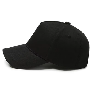 Patch House <b>Black</b> 6-Panel <b>Baseball</b> <b>Cap</b> Adjustable Unisex Solid Color Cotton Twill Casual Hat for Adults - Product Image 4