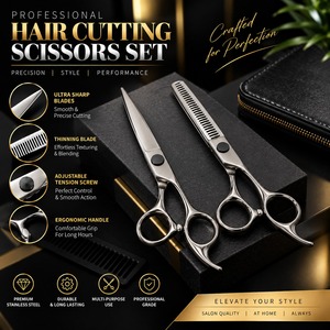 Ciseaux professionnels pour laisser des mèches de cheveux, en acier inoxydable, lame tranchante, 30 dents, pour droitiers, manche long, usage en salon - Product Image 2