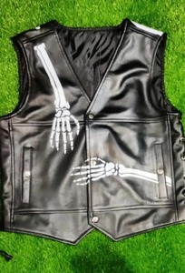 Nuevo chaleco de cuero 100% vacuno para hombre Skeleton - Product Image 1