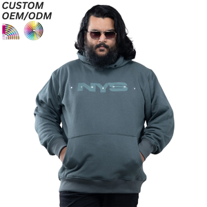 Sweat à capuche tricoté uni grande taille en coton molletonné épais 360g, écologique, streetwear d'hiver, logo personnalisé OEM ODM - Product Image 3