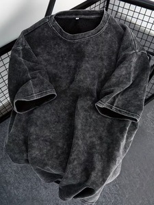 Camiseta Personalizada con Lavado Ácido para Hombre, Estilo Vintage, Algodón Grueso, Camiseta Blanca Oversize 100% Algodón con Lavado Ácido, Corte Unisex - Product Image 5