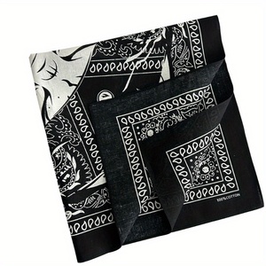 Bandana carré unisexe personnalisé à imprimé géométrique en polyester, foulard de mode streetwear, brassard de motard, mouchoir - Product Image 3
