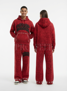 ชุดเซ็ตเสื้อฮู้ดและกางเกงขายาวผ้าฟลีซเนื้อนุ่มระบายอากาศได้ดี พิมพ์ลายสำหรับฤดูหนาว ผลิตจากผ้าฝ้าย 100% คุณภาพสูง ตัดเย็บตามสั่ง สไตล์สตรีทแวร์ ทรงหลวม แฟชั่นทันสมัย - Product Image 5