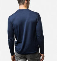 100 Persen Wol Merino Kaos Pria V-Neck Ultra Bernapas Cepat Kering untuk Luar Ruangan Desain Premium