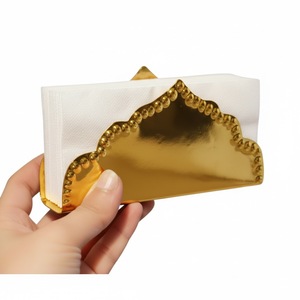 Porte-serviettes géométrique moderne en métal doré pour table à manger, cuisine, restaurant, support à papier en fer avec une décoration élégante pour la maison - Product Image 3