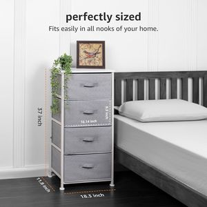 White 4-Drawer <b>Storage</b> Organizer <b>Unit</b> for Bedroom Closet <b>Clothes</b> Organiser - Product Image 2