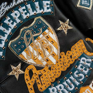 Men's Winter High Street Leather Lettermen <b>Jackets</b> Full Sleeve Waterproof Breathable OEM/ODM Custom Printed Low Price - Product Image 4