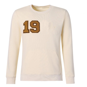 Alpha Unisex Embroidered Crewneck Hoodie Navy Gold Letter Preppy Style Regular Fit <b>Pullover</b> Pocket Anti-Pilling Winter - Product Image 5