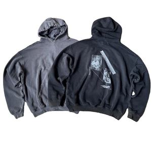 Sweat à capuche long zippé surdimensionné pour homme, écologique, en molleton 100 % coton de haute qualité, léger, respirant et brodé – Collection Automne - Product Image 1