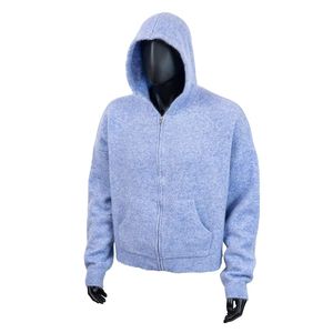 Pull tricoté pour homme à rayures en mohair, avec fermeture éclair, coupe oversize et épaules tombantes, idéal pour l'hiver – Meilleure vente - Product Image 1