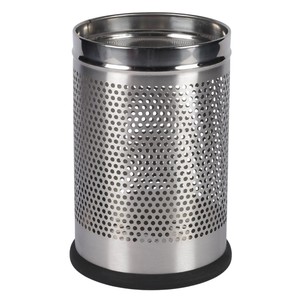 ถังขยะสแตนเลสทรงกลม ดีไซน์วินเทจ สำหรับใช้ในบ้านและสำนักงาน - Product Image 1