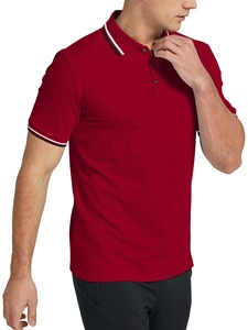เสื้อโปโลผู้ชายคุณภาพพรีเมียมสีแดงสำหรับสไตล์ลำลองและเป็นทางการด้วยผ้าฝ้ายที่ระบายอากาศได้ดี - Product Image 4
