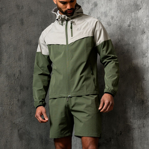 Men Custom Nylon Windbreaker Tracksuit OEM ODM Plus Size <b>Zip</b> Polyester Sportswear Manufacturer Custom Color Logo Patchwork - Product Image 2