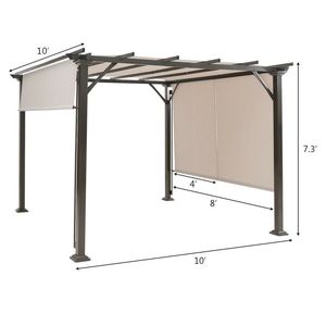 Tettoia per Patio con Telaio in Metallo 10 X 10 Piedi - Product Image 2
