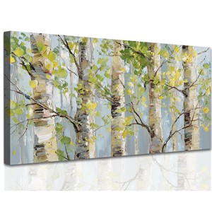 Impresión Artística de Bosque de Abedules Otoñal en Acrílico, Pintura de Paisaje Tradicional Hecha a Mano, Venta al Por Mayor - Product Image 4