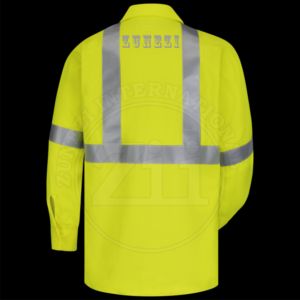 Chemise de travail haute visibilité pour homme, certifiée NFPA 2112 ARC, antistatique, ignifuge, niveau B, vêtements de travail FR, AR/FR, pour le travail pétrolier et gazier, la soudure - Product Image 5