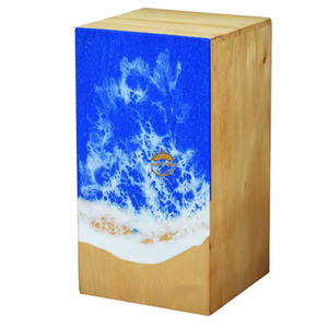 Urne funéraire marron Sea Water Design pour cendres humaines ou d'animaux, inspirée de l'océan, par AYAANS - Product Image 4