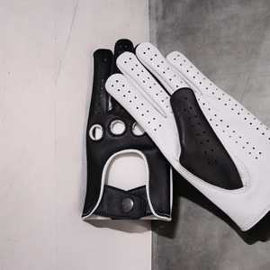 Guantes de Cuero Genuino Personalizados para Hombre, Estilo Vintage, Perforados, Transpirables, con Orificios para los Nudillos, para Conducir Automóviles, Viajar, Clásicos - Product Image 1