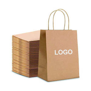 Bolsa de Papel Kraft Trenzado de 120 g/m² al por Mayor, Personalizada en Color Marrón, Blanco o Negro, para Comida para Llevar, Envío, Restaurantes, con Impresión y Laminación - Product Image 1