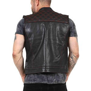 Chaleco de Cuero para Motociclistas, Chaleco de Piel de Vaca Genuina, Chaleco de Motociclista Personalizado con Logotipo, Chaleco de Club, Proveedor Mayorista OEM ODM - Product Image 3