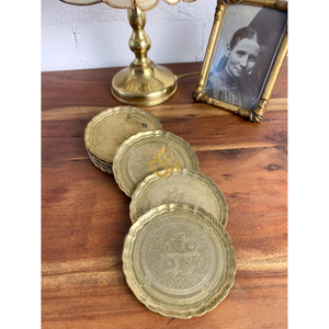 Hot Selling <b>High</b> Quality Handmade Gold Plated Metal Coasters For Tea Best Design for Home Decor <b>Table</b> Decor <b>Kitchen</b> Ware Item - Product Image 3