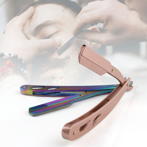 Soporte para Cuchillas de Afeitar para Hombre, Mango de Acero Inoxidable, Maquinilla de Afeitar Recta Plegable para Barbero, Instrumentos QORVEX, Lujo Personal - Product Image 6
