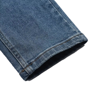 Jean en denim taille haute coupe skinny jambe droite pour femme, longueur intégrale, bleu délavé, style décontracté automne, en coton et élasthanne - Product Image 5