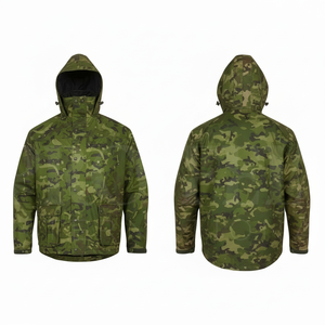 100% Polyester Sublimation Waterproof Hooded Camouflage Rain Jacket Lightweight Outdoor Safety Comfortable Windproof <b>Coat</b> Men's - Product Image 4