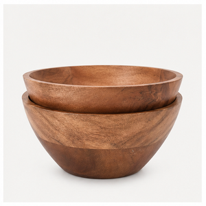 Juego de Tazones de Madera de Acacia Hechos a Mano, Tazones Redondos de Madera Premium para Ensaladas y Servir, Decoración de Cocina, Frutas y Bocadillos, en Oferta - Product Image 2