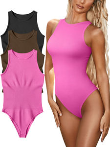Combinaison de yoga pour femme, col en V profond, dos nu, longue, jambe évasée, sans couture, taille haute, couleur unie, en Spandex et Polyester, 1 pièce - Product Image 3