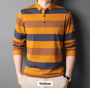 เสื้อโปโลแฟชั่นปี 2026 สำหรับผู้ชาย ออกแบบโลโก้ตามสั่ง OEM ลายปักแถบขวาง คอปกกลับด้าน แขนครึ่งตัว ตามเทรนด์ - Product Image 2
