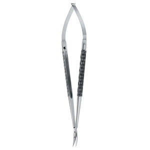 Tijeras de microresorte de acero inoxidable duradero con acabado mate y mango estampado, instrumento oftálmico de precisión para cirugía ocular, médico - Product Image 3