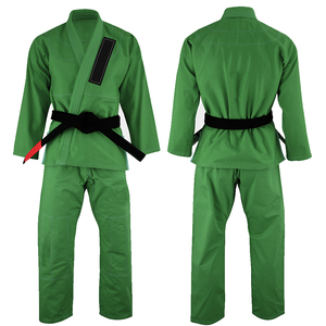 Green BJJ Kimono 100% Cotton Durable 400g Regular Fit <b>Athletic</b> Heat-Transfer Printed Front Logo Adult Unisex Martial Arts - Product Image 5