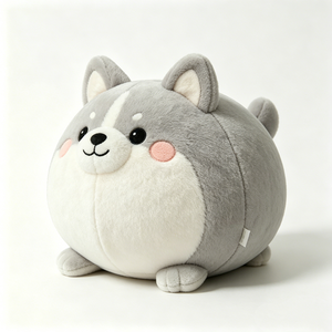 Peluche Personalizado de Shiba Inu, Suave y Esponjoso |   Peluche de Perro Gris Suave, Regalo para Niños - Product Image 4