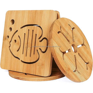 New Coaster Wooden Artistic Decoration Set Blank Mat Pad Coffee Tea Dining <b>Table</b> Accessories Kitchen <b>Party</b> Wedding Free Bulk - Product Image 1