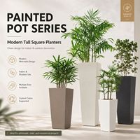 Pots de fleurs peints en gros, grands pots carrés peints, jardinières en plastique pour projets de centres de jardinage et de vente au détail