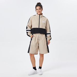 Wholesale Women Stand Collar Windbreaker Jacket Baggy Shorts Set Custom Embroidered Women's Short Hiking <b>Waterproof</b> <b>Tracksuit</b> - Product Image 1