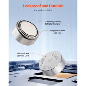 Confezione da 4 Batterie a Bottone, 40 Pezzi, Alcaline LR44 Senza Mercurio, AG13 357 303 SR44 1.5V, Certificato KCC - Product Image 3