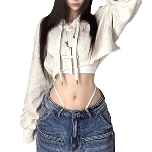 Women's High Waisted Denim Jeans Casual Style Blue Color Breathable Fabric Pockets Front Design Winter Hooded Collar <b>Zippers</b> - Product Image 4