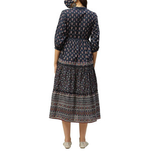 Women Printed Frock Stylish Print Ladies Long <b>Dress</b> Soft Lightweight Fabric Elegant Comfortable Casual Wear Frock - Product Image 2